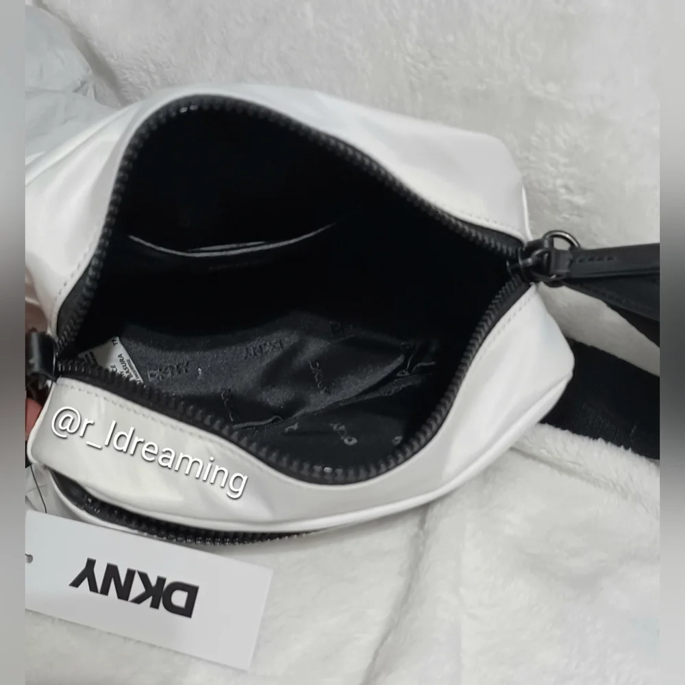 NWT DKNY Camera White and Black Crossbody Bag